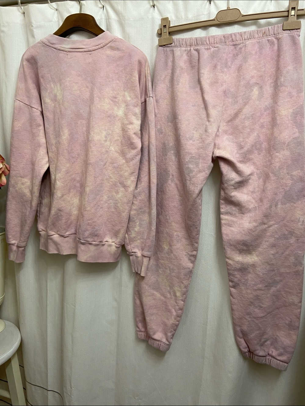 SPRWMN Pink Rose Tie-Dye Crewneck Sweatshirt and Sweatpants Set - Picture 8 of 9